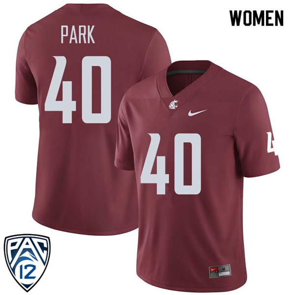 Women #40 Tommy Park Washington State Cougars College Football Jerseys Sale-Crimson